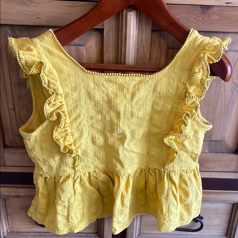 Free People Yellow Ruffled Crop Top - Picture 13 of 15